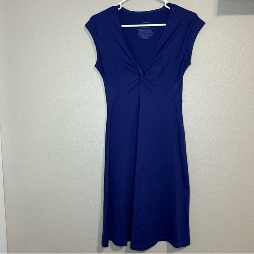 Patagonia Bandha twist front v neck knee length dress women's size small